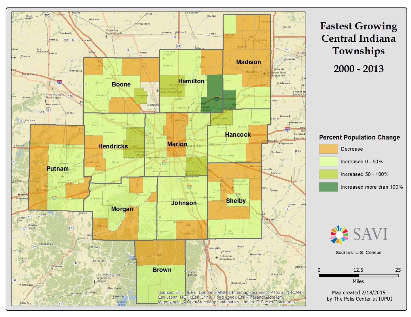 Population Growth In Central Indiana Savi