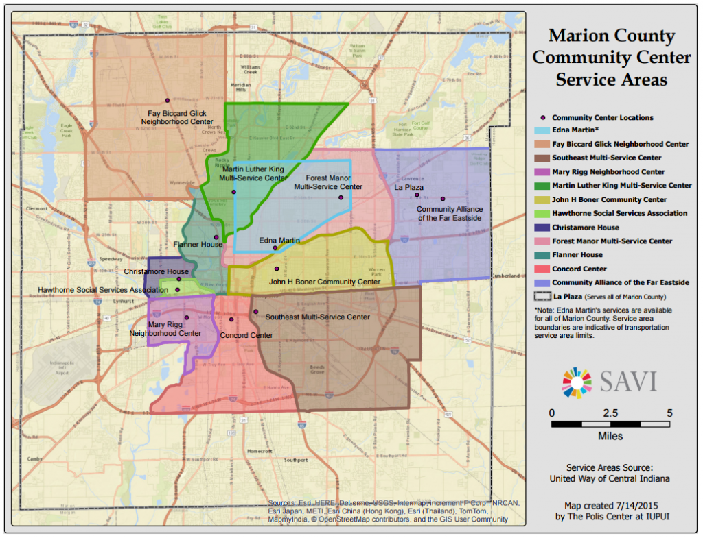 Community Center Service Areas