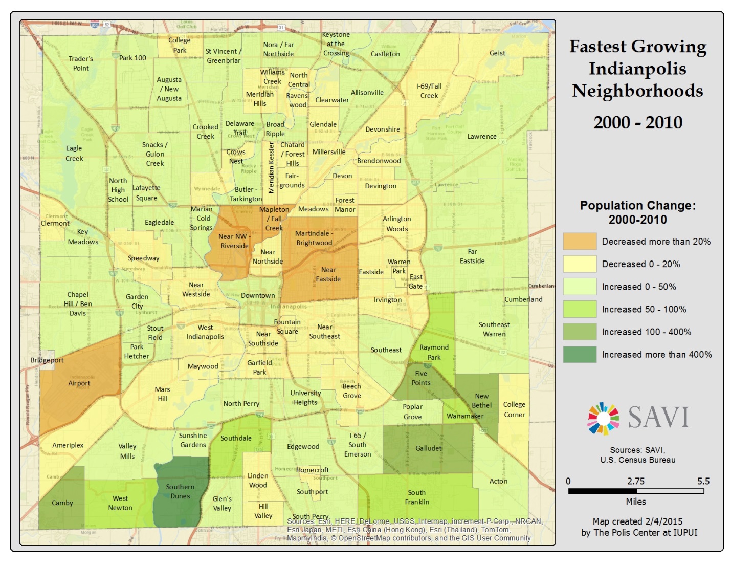 Population Growth in Central Indiana - SAVI