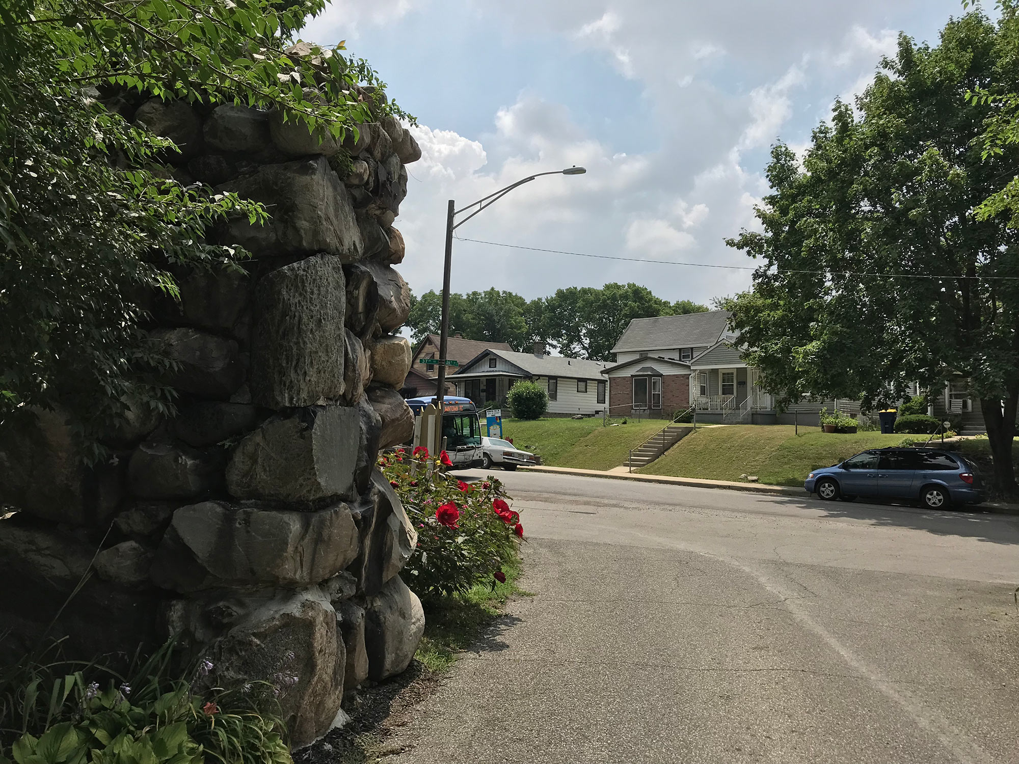 View of 37th Street Through Gates of Golden Hill