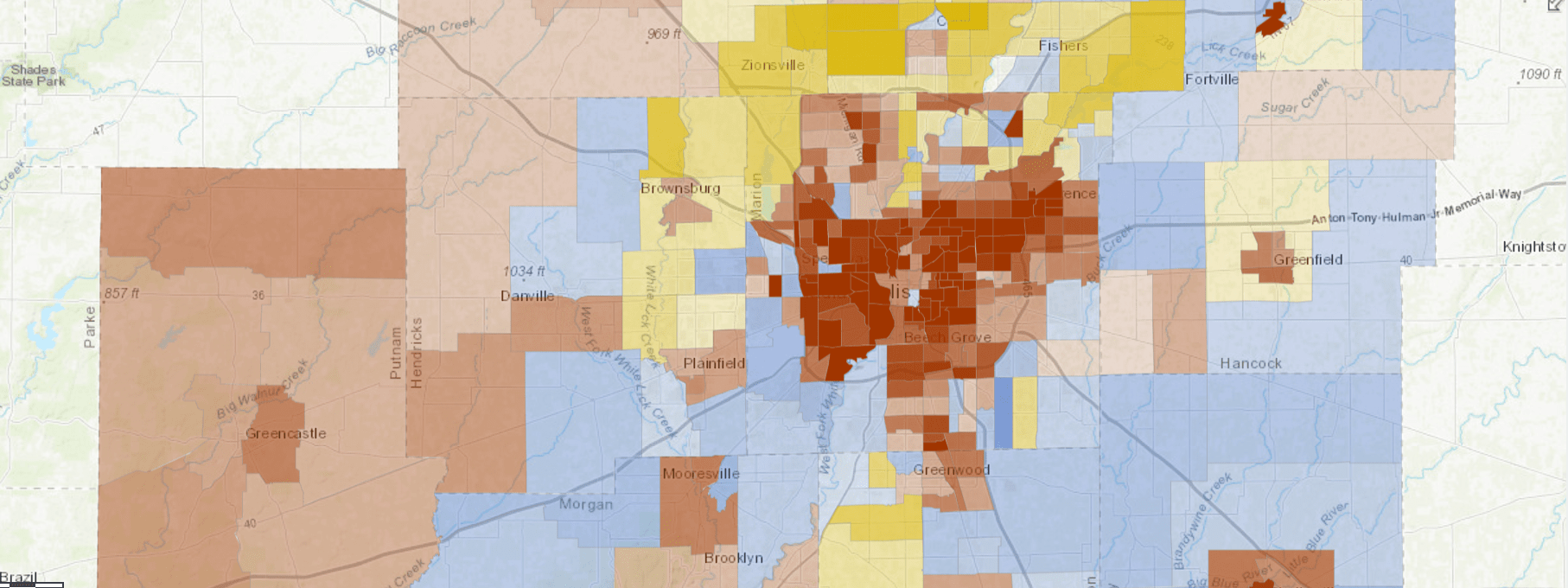 Indy’s Least Mixed-Income Neighborhoods