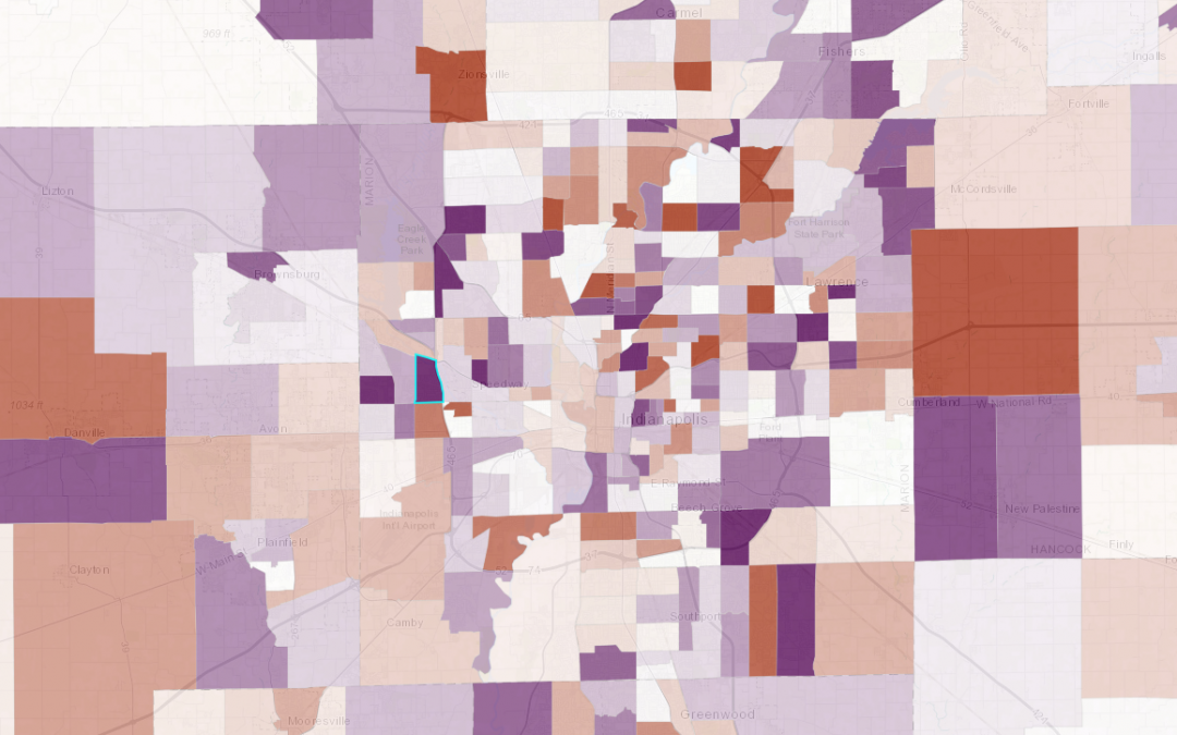 Indy Neighborhoods with Fastest Changing Income Diversity
