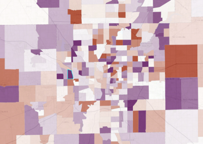 Indy Neighborhoods with Fastest Changing Income Diversity